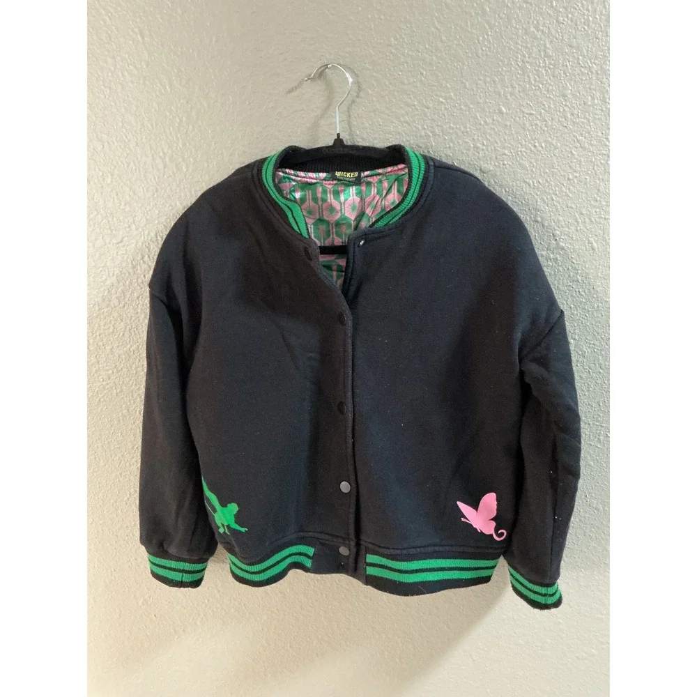 Wicked Movie Paul Tazewell Defy Gravity Bomber Jacket Kids Large 10 12 Black Grn